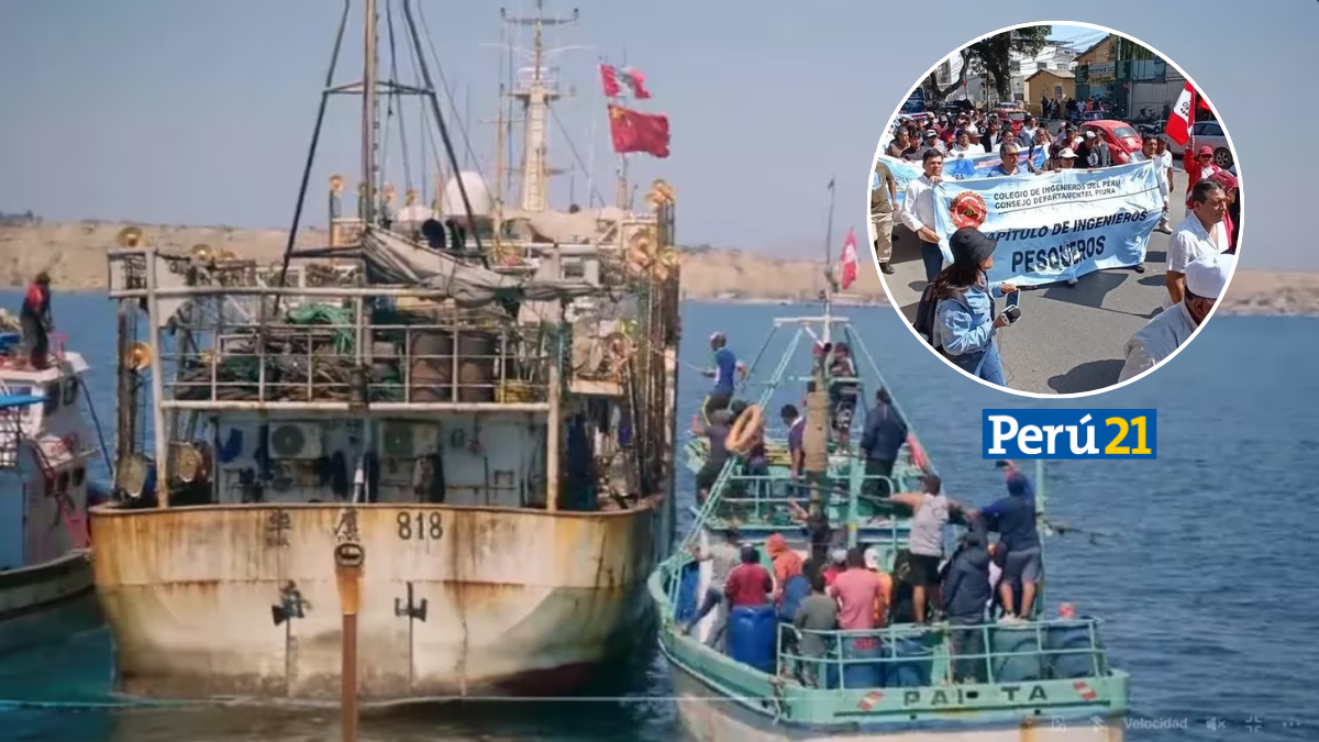 Protesta de pescadores de Piura. (Composición) 