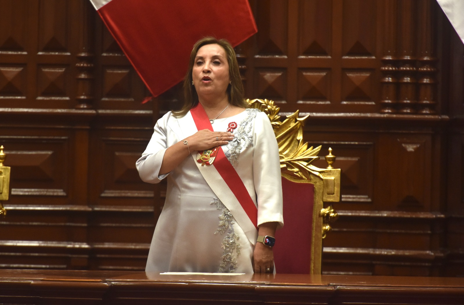 Dina Boluarte ante el Congreso (Javier Zapata/ Perú21)