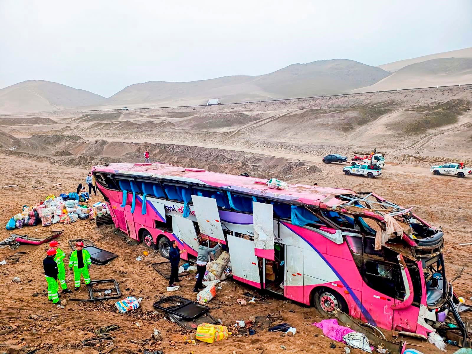 Accidente de bus interprovincial en Huacho.