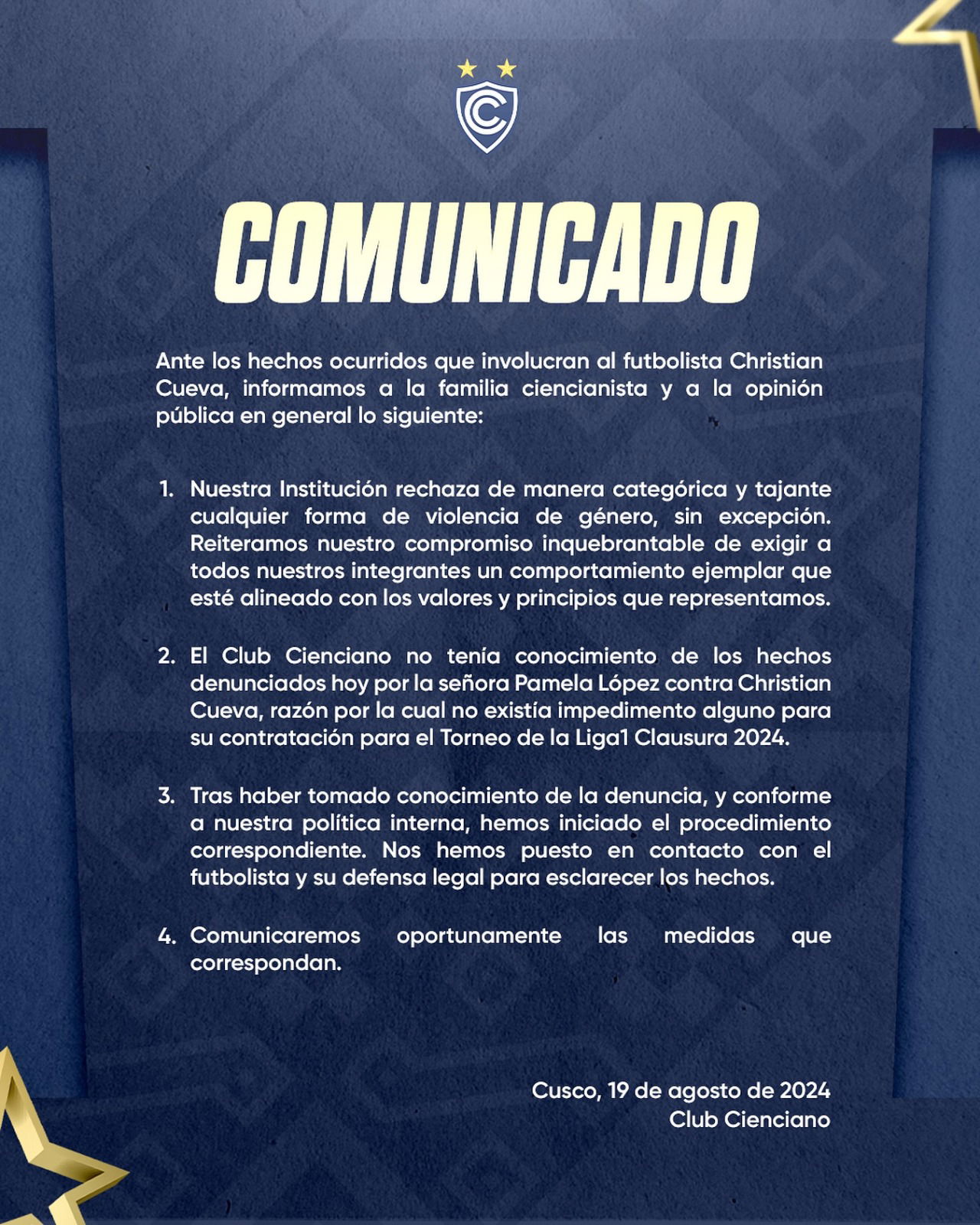 Comunicado de Cienciano