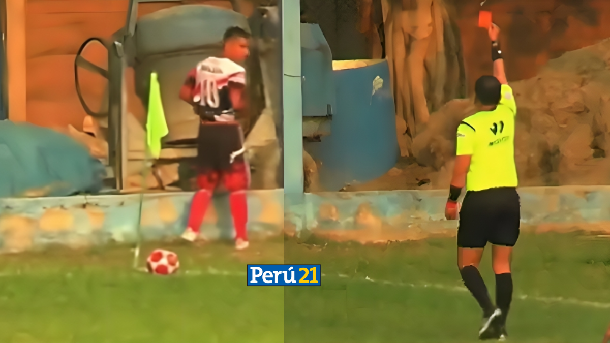 Sebastián Muñoz expulsado al minuto 71 del Awajún vs Cantorcillo por Copa Perú