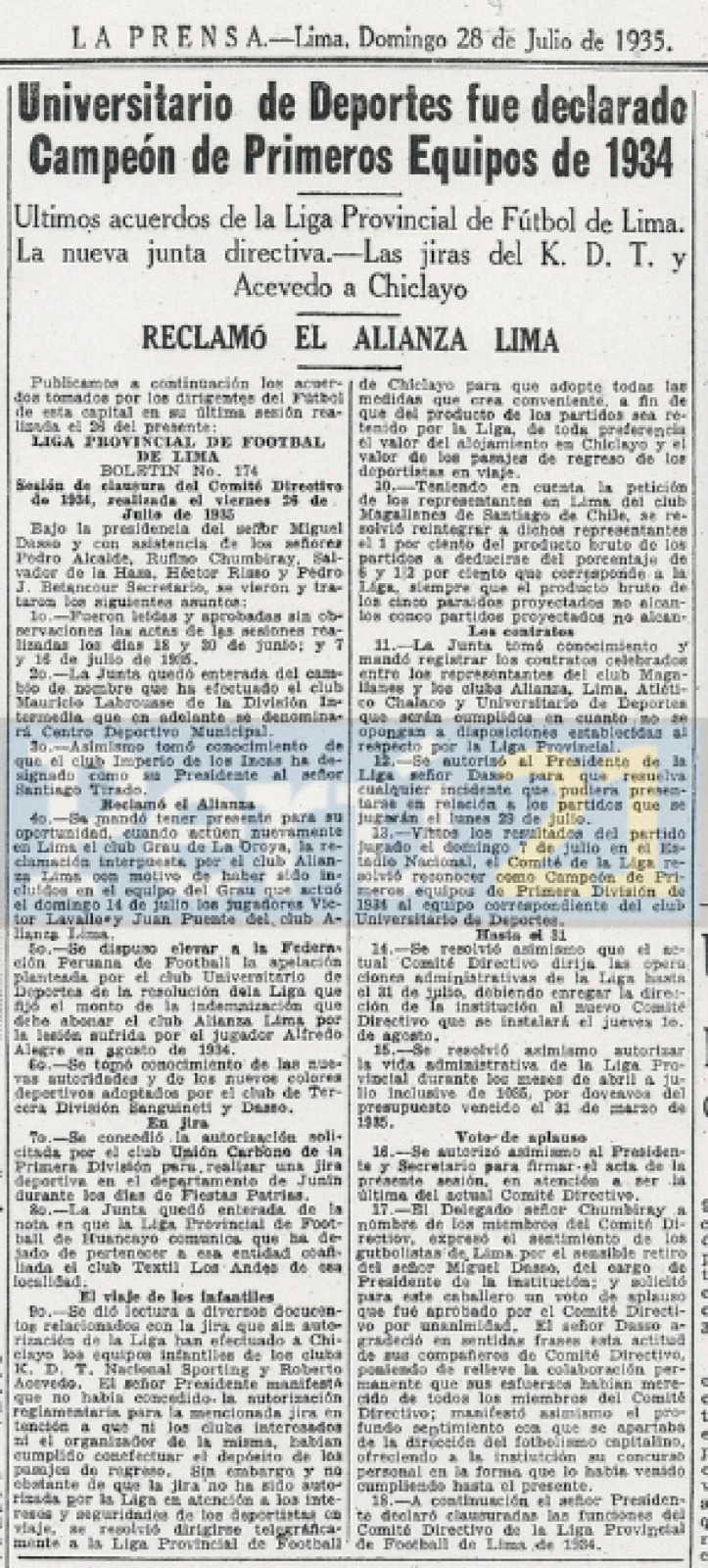 boletín 174 del fútbol peruano