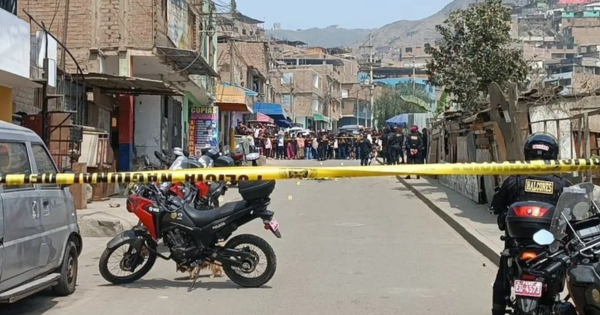 Asesinan de 20 disparos a hombre frente a colegio de San Juan de Lurigancho