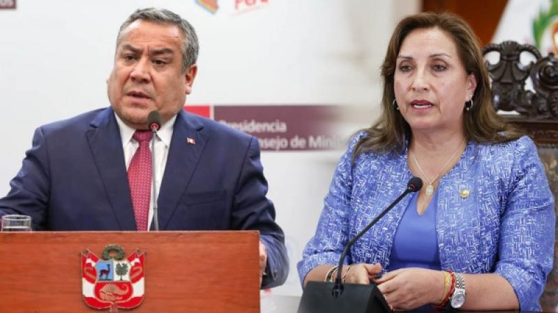 Gustavo Adrianzén y Dina Boluarte