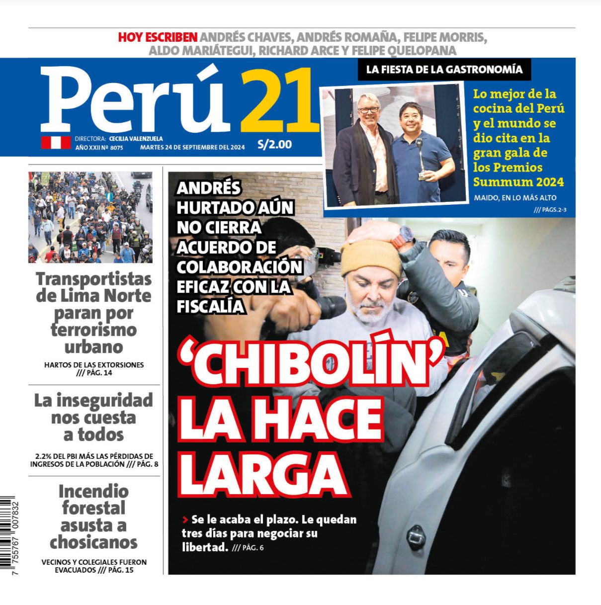 Portada de hoy 24 de septiembre.