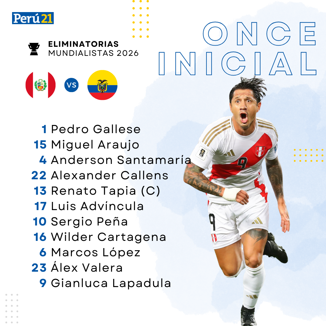 Once inicial del Perú vs Ecuador