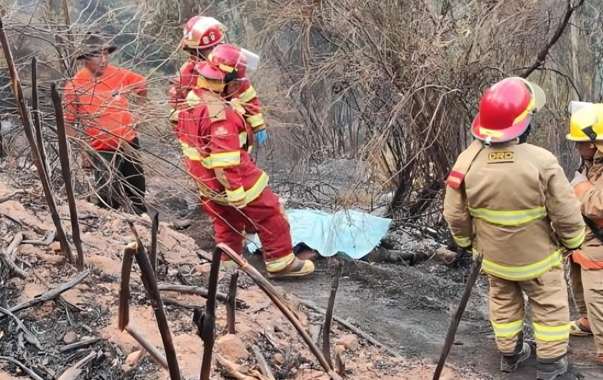 Víctima del incendio forestal en Áncash