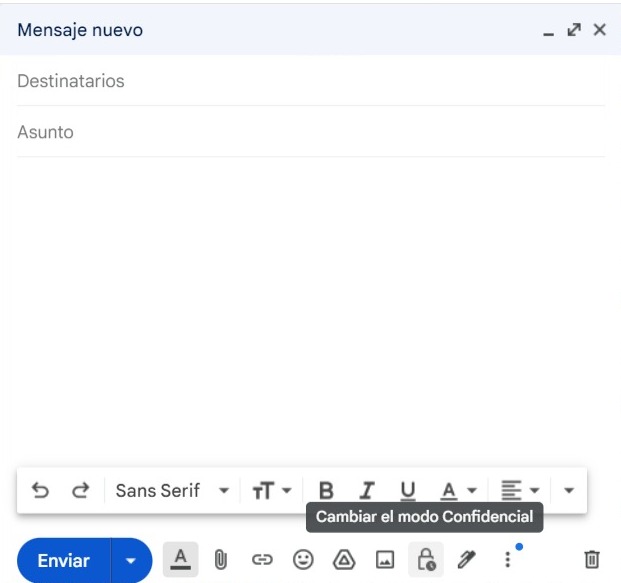 Modo confidencial de Gmail