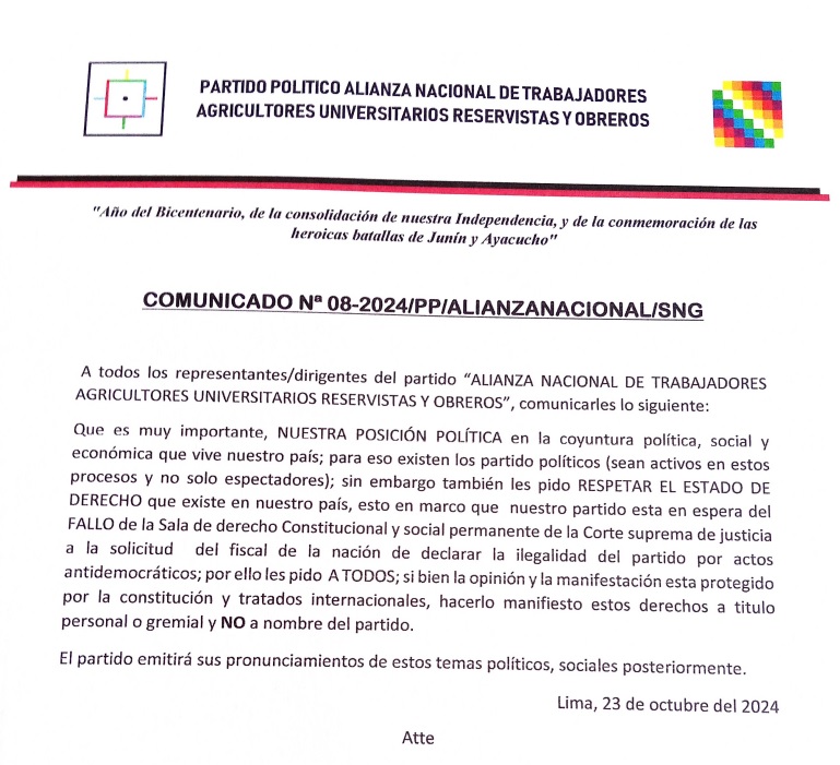 Comunicado ANTAURO