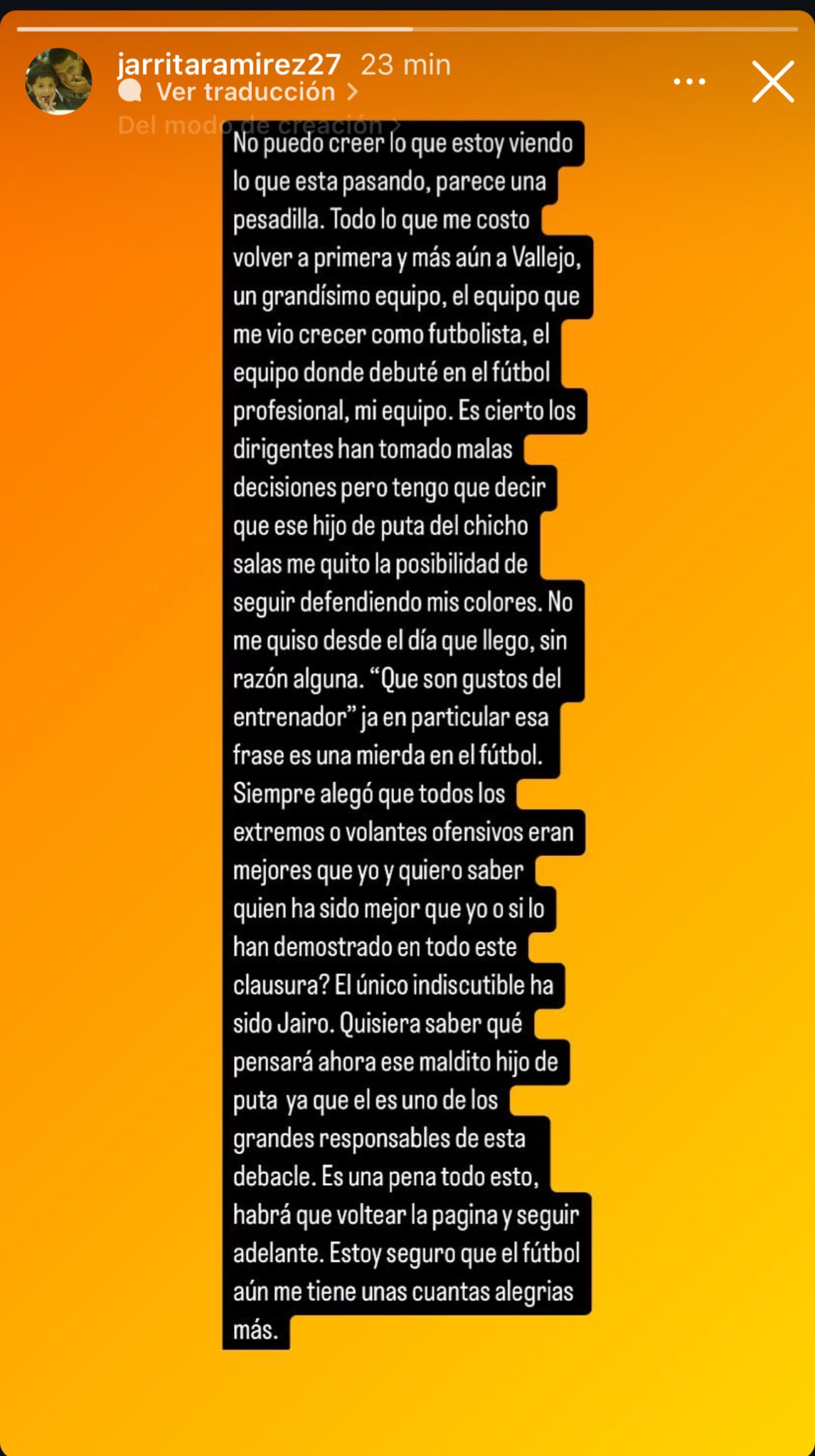 Jarrita Ramírez insulta al Chicho Salas por descenso de la UCV