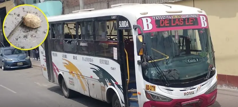 Lanzan roca a bus en El Agustino