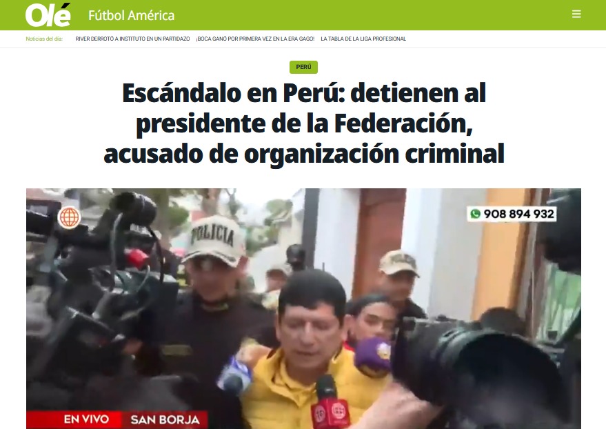 Olé de Argentina afirma que es un escándalo la acusación de organización criminal