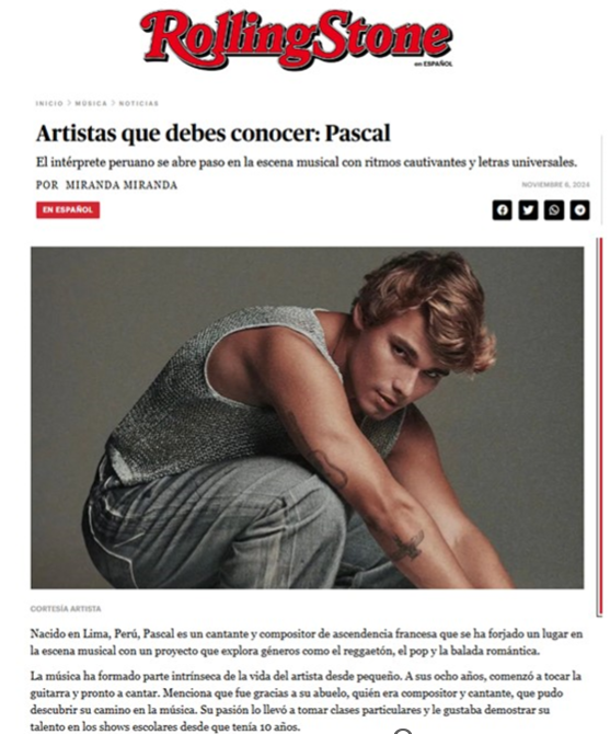 Pascal en Rolling Stone (Foto:https://es.rollingstone.com/etiqueta/pascal/)