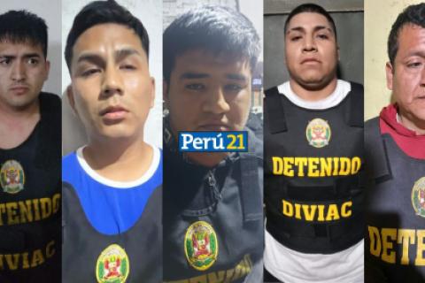 Están involucrados en delitos contra el patrimonio robo agravado con subsecuente muerte, organización criminal y otros. (Fotos: PNP)