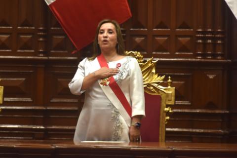 Dina Boluarte ante el Congreso (Javier Zapata/ Perú21)