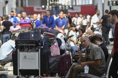 Vuelos cancelados en aeropuerto de Beirut. (EFE)