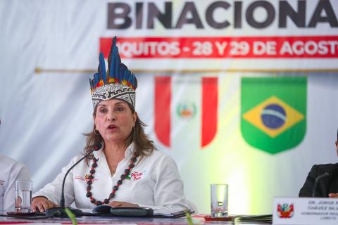 La presidenta de la República, Dina Boluarte, arribó esta mañana a Loreto para cumplir actividades oficiales en beneficio del desarrollo económico y sostenible de dicha región.