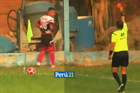 Sebastián Muñoz expulsado al minuto 71 del Awajún vs Cantorcillo por Copa Perú