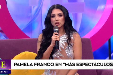 Pamela Franco se presentó en el set de 'Más Espectáculos'.