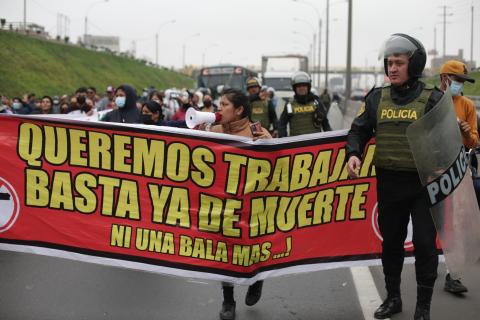 Panamerica Norte: transportistas hacen paro exigiendo seguridad tras ola de extorsiones. Foto: César Bueno @photo.gec