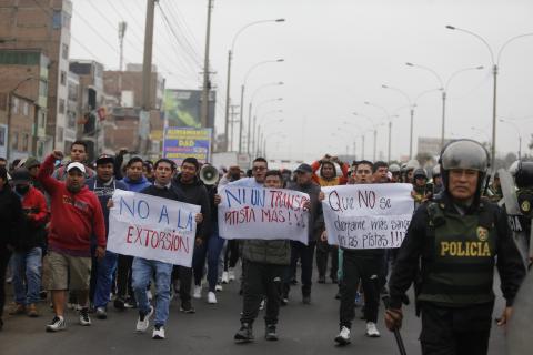 Protestas en varios puntos de Lima en contra de la extorsión y el cobro de cupos. (Joseph Ángeles @photo.gec)