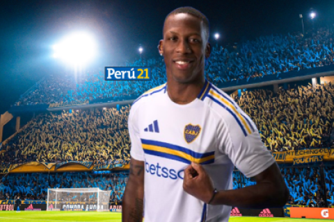 Luis Advíncula ovacionado por los hinchas de Boca Juniors de Argentina