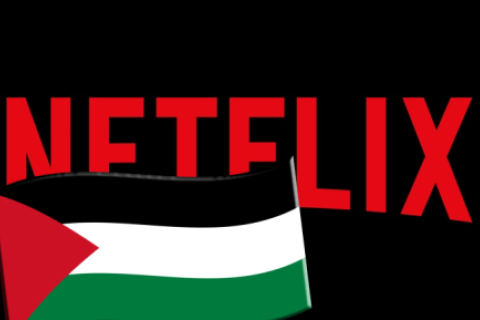 Netflix y bandera de Palestina