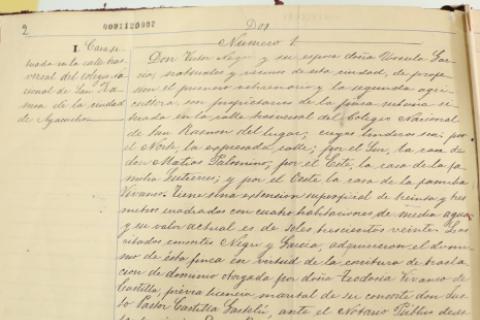 Primer registro de la región Ayacucho que data de 1897