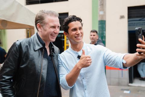 Alex Kapranos, líder de Franz Ferdinand, recorrió las calles de Lima.