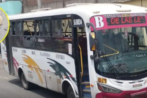 Lanzan roca a bus en El Agustino