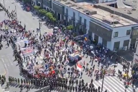 Manifestantes en Abancay