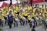 (7) VIRALES. Banda del colegio Manuel González Prada de Huaycán (Ate) que alcanzó popularidad en TikTok fue invitada al desfile.