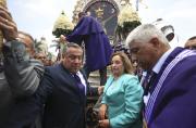 Dina Boluarte recibe al Señor de los Milagros. (Presidencia)