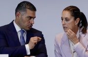 La presidenta electa, Claudia Sheinbaum, y Omar García Harfuch. Foto: EFE