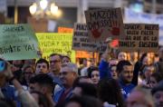 La manifestación también se desarrolló en otros puntos de España. (Foto: AFP)